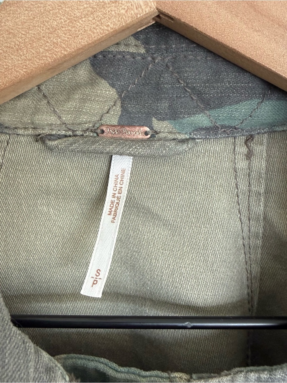 Free People Not Your Brother's Green Camo Print Surplus Jacket - Picture 10 of 12